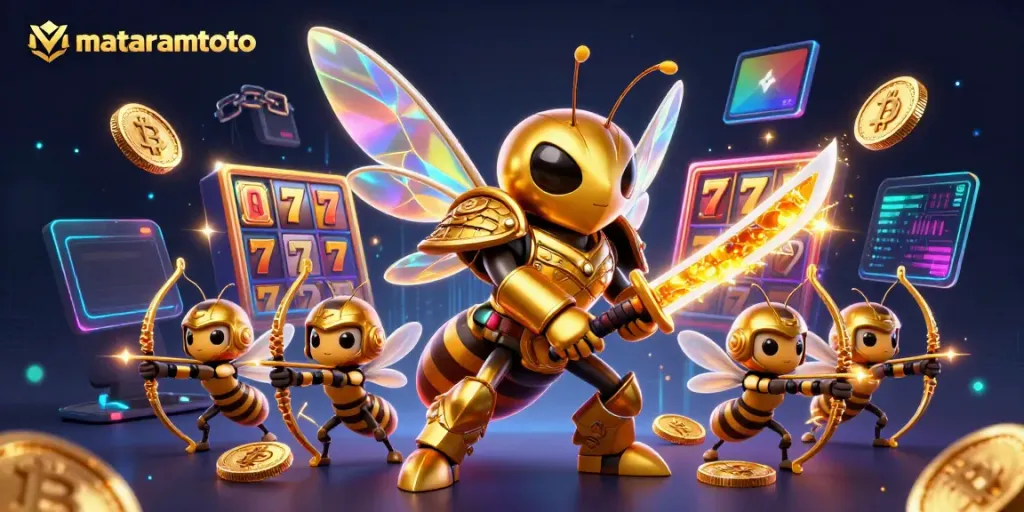 Experience gaming excitement with mataramtoto at a vibrant online casino featuring dynamic characters and slot elements.