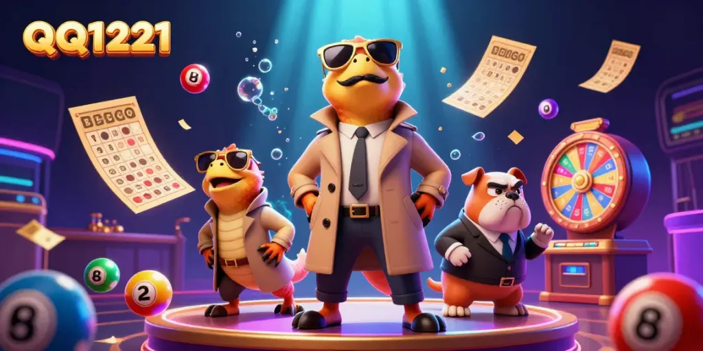 Engage in vibrant dynamics with QQ1221 as three raptors in a trench coat attempt VIP access.