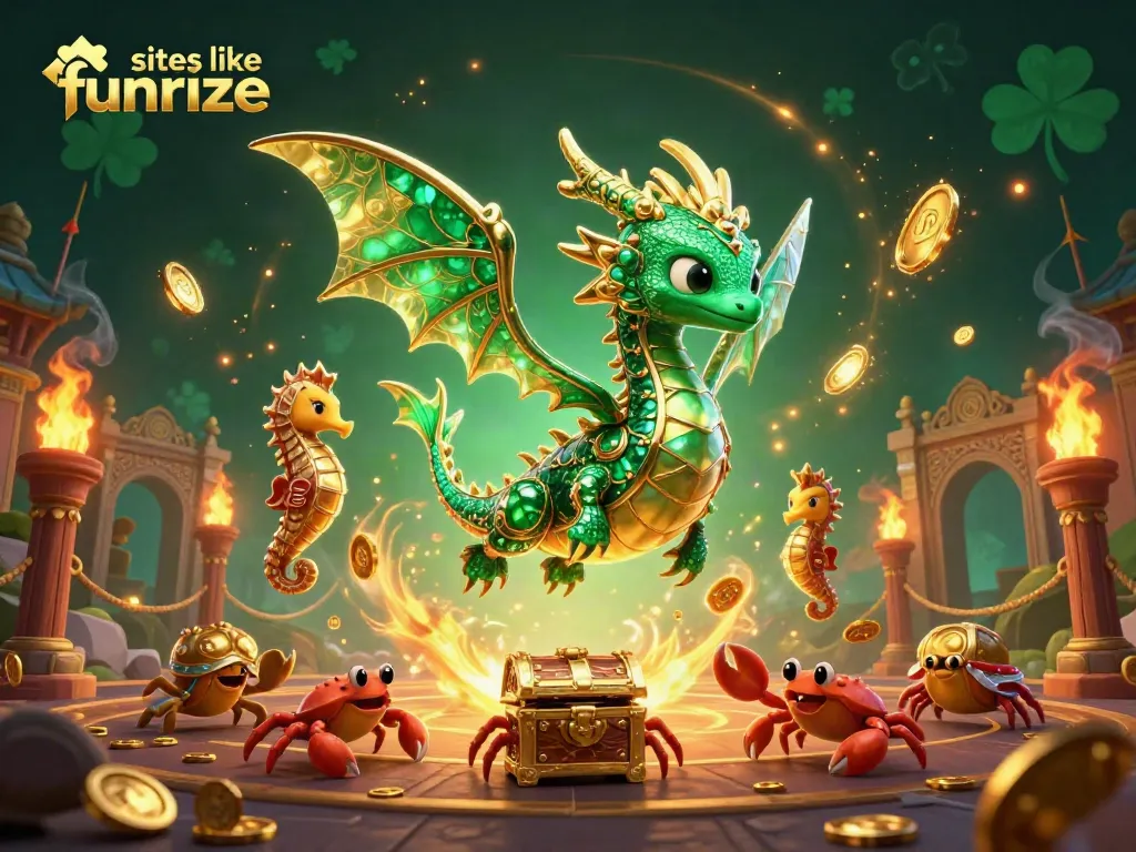Explore engaging games at sites like funrize in a vibrant, animated casino scene.