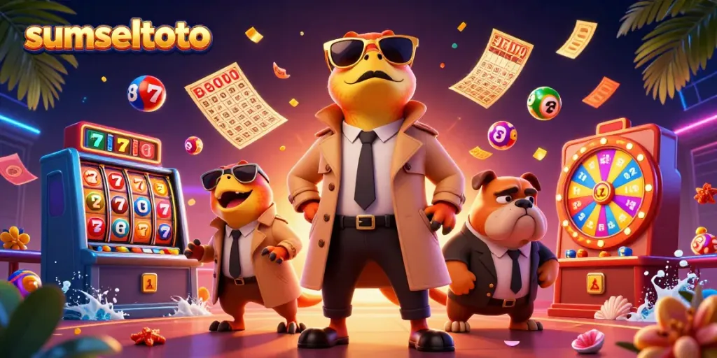 Experience urgent gameplay at sumseltoto with raptors in a trench coat entering a VIP casino lounge.