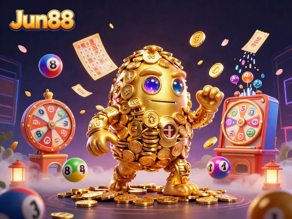 Experience exciting gambling action at Jun88 with vibrant game elements and lively characters in this colorful scene.