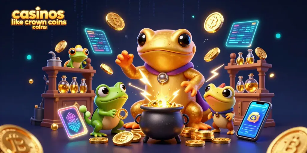 Play exciting games at casinos like Crown Coins, featuring alchemists and magical elements.