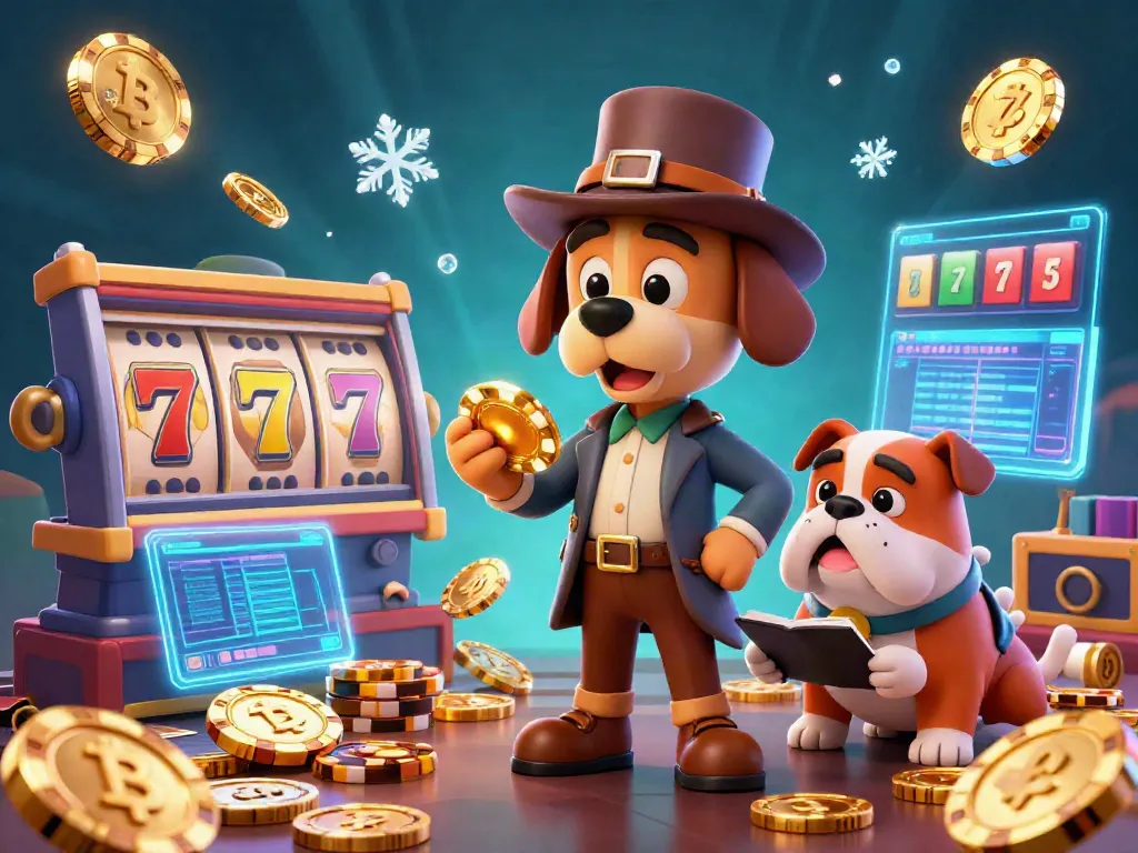 Investigate slot gacor opportunities with a cartoon detective and treasure-themed elements.