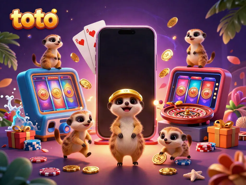 Experience the thrilling gameplay at toto casino with exciting meerkat characters in a dynamic casino scene.