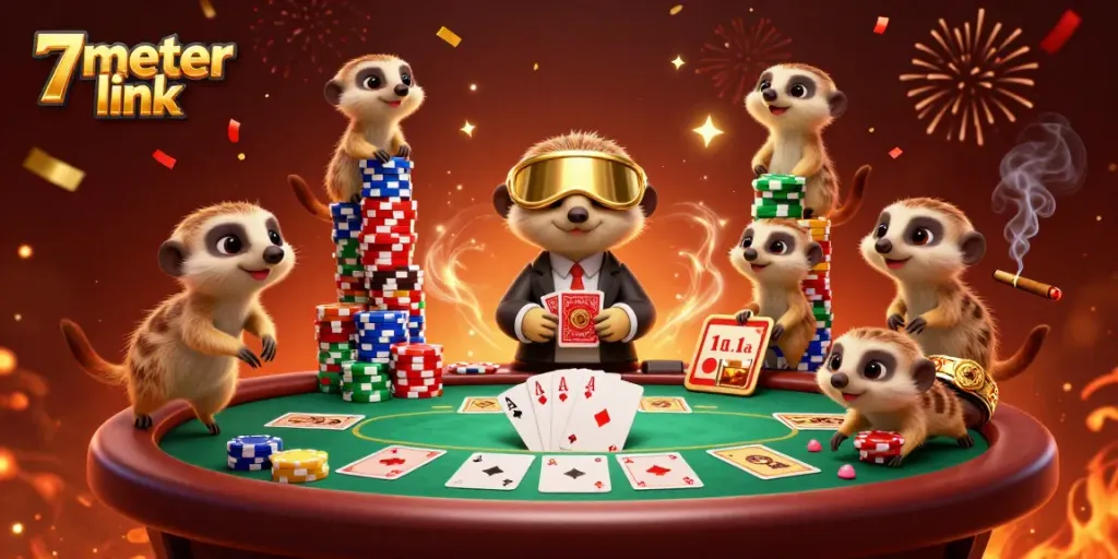 Experience thrilling gameplay with 7meter link, as meerkats engage in vibrant sports betting.