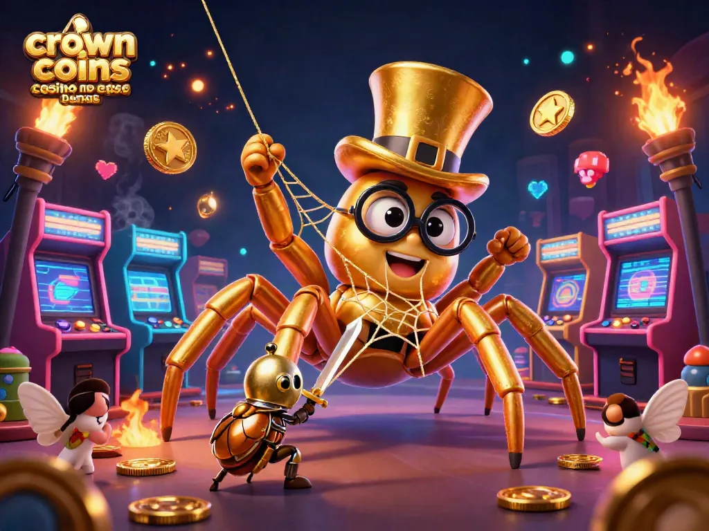 Engage with the crown coins casino promo code no deposit bonus, featuring colorful characters in a vibrant casino setting.