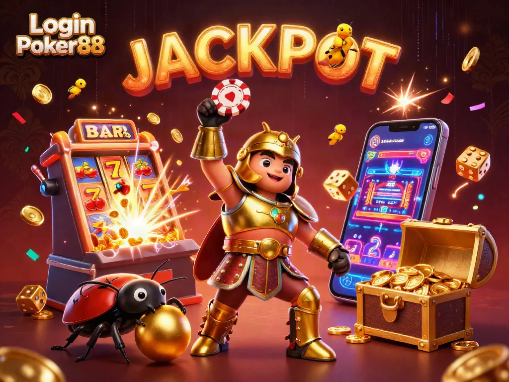 Engage with Login Poker88 for thrilling casino gameplay featuring enticing jackpot visuals.