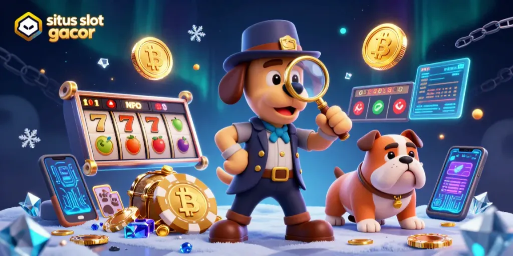 Experience thrilling adventures in situs slot gacor with a detective exploring jackpot clues.