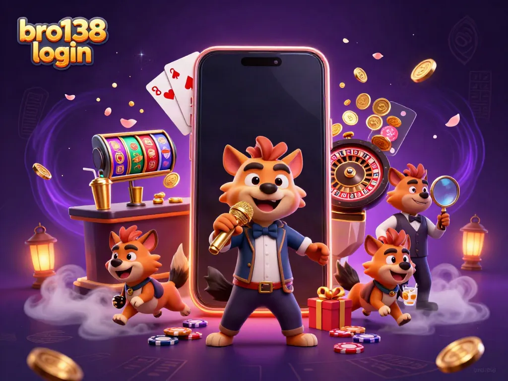 Experience the excitement of bro138 login in this lively casino scene filled with humor and gaming.