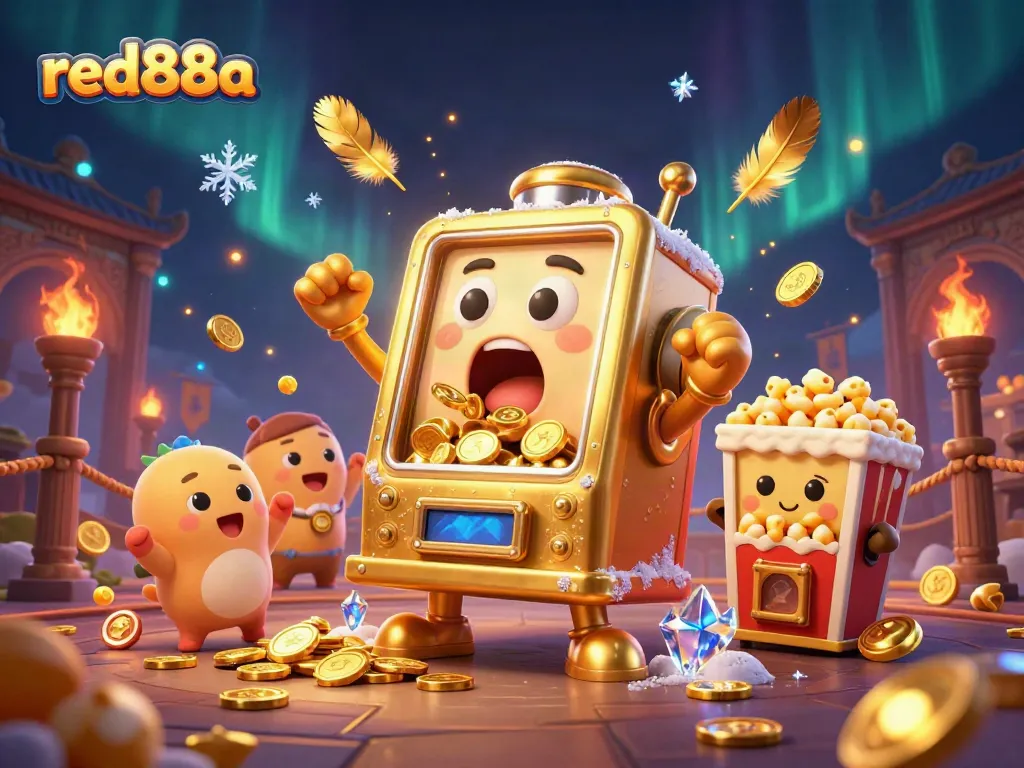 Experience the thrill of gameplay at red88a with celebrating slot machines and exciting elements.