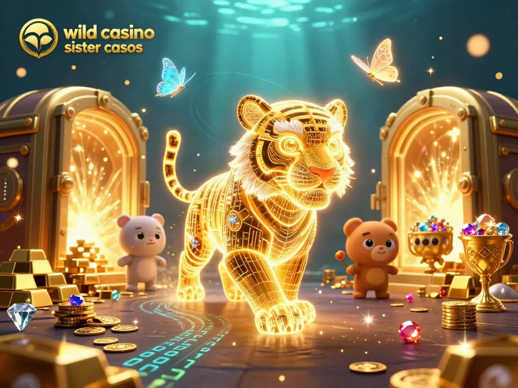 Engage with wild casino sister casinos through this dynamic illustration showcasing an energetic casino scene.