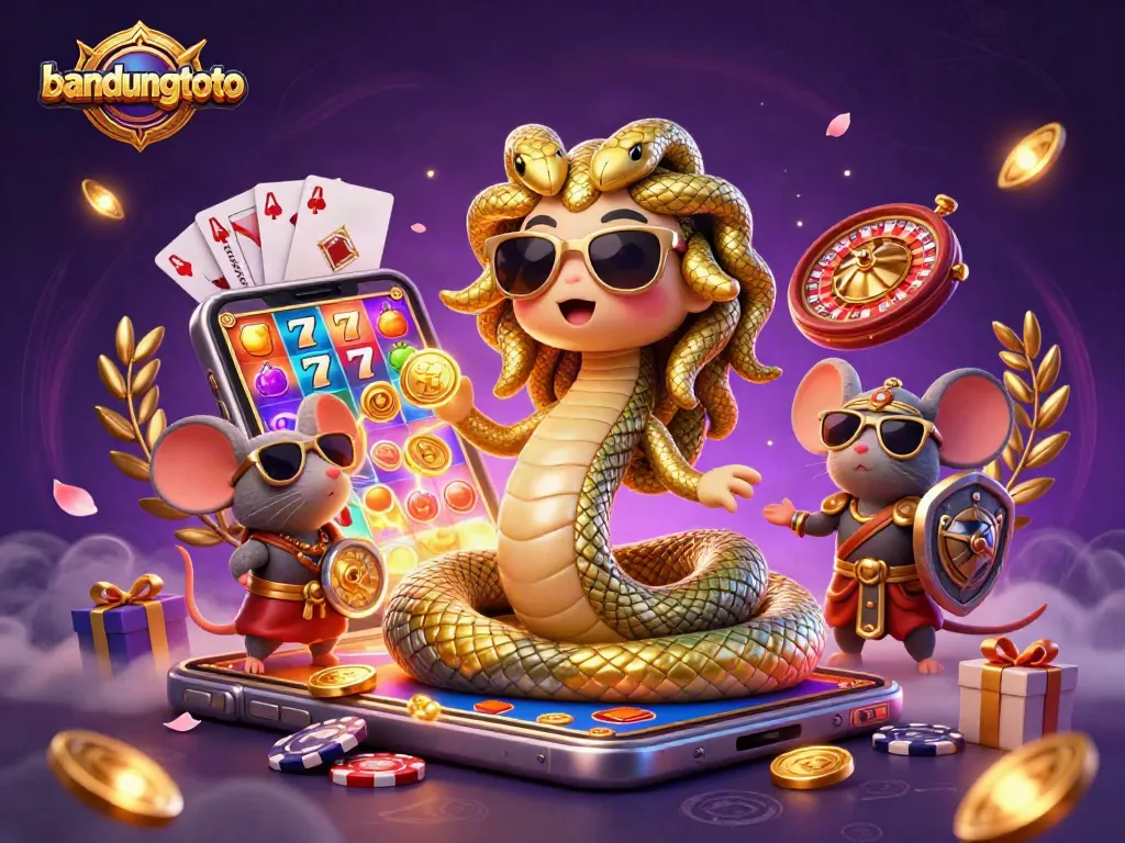 Play thrilling slot games with bandungtoto featuring fun characters and vibrant casino elements.