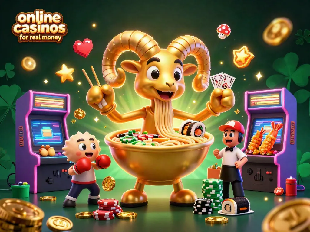Experience the excitement of online casinos for real money with vibrant 3D characters and dynamic gaming elements.