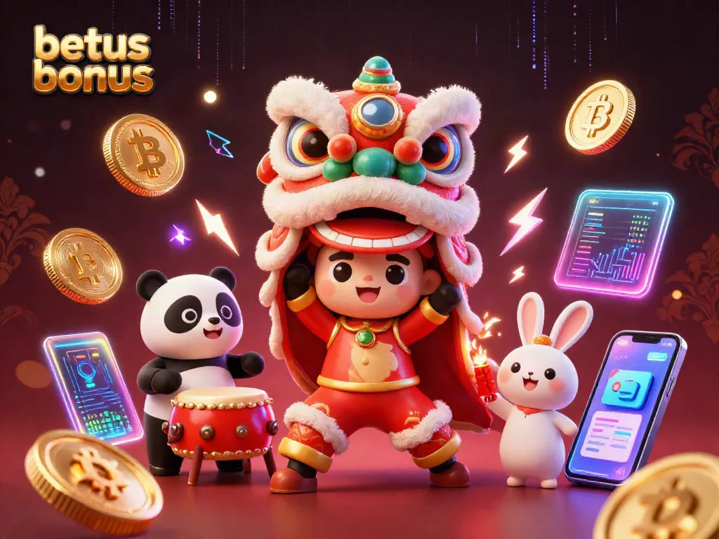 Experience the excitement of betting with the vibrant betus bonus scene featuring colorful characters and crypto elements.